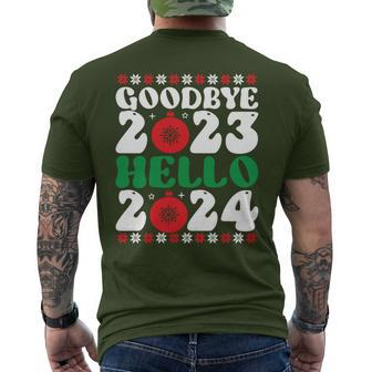 Goodbye 2023 Hello 2024 Christmas Xmas Happy New Year's Eve Men's T-shirt Back Print | Mazezy DE