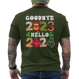 Goodbye 2023 Hello 2024 Happy New Year Christmas Xmas Men's T-shirt Back Print | Mazezy UK