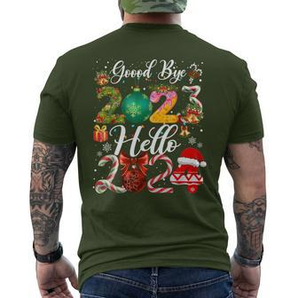 Goodbye 2023 Hello 2024 Happy New Year's Eve Christmas Xmas Men's T-shirt Back Print - Seseable