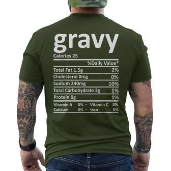 Gravy Nutrition Thanksgiving Costume Food Facts Christmas Men's T-shirt Back Print - Monsterry
