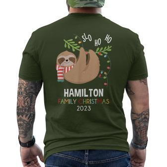 Hamilton Family Name Hamilton Family Christmas Men's T-shirt Back Print - Seseable
