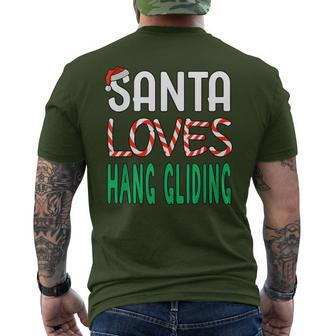 Hang Gliding Christmas Santa Loves Hang Gliding Men's T-shirt Back Print - Monsterry