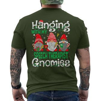 Hanging With My Speech Therapist Gnomies Gnomes Christmas Men's T-shirt Back Print - Seseable