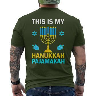 This Is My Hanukkah Pajamakah Chanukah Pajama Jewish Xmas Men's T-shirt Back Print | Mazezy