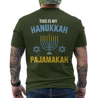 This Is My Hanukkah Pajamakah For Jewish Christmas Pajama Men's T-shirt Back Print - Monsterry