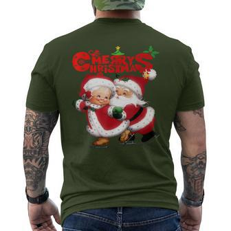 Happy Christmas T Cute Mrs Claus And Mr Claus Men's T-shirt Back Print - Monsterry CA
