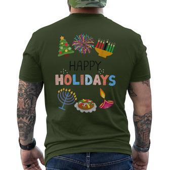 Happy Holidays Diwali Kwanzaa Hanukkah Christmas Men's T-shirt Back Print | Mazezy DE