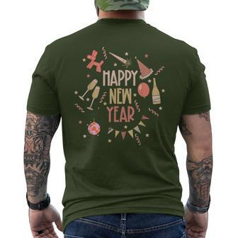 Happy New Year 2024 New Years Eve Party Family Christmas Men's T-shirt Back Print - Seseable
