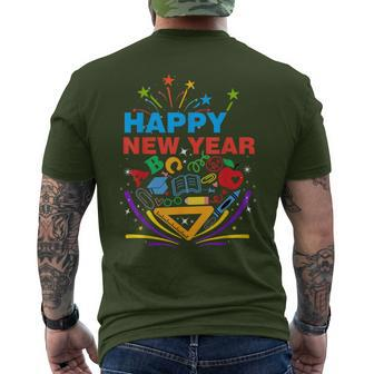 Happy New Year Christmas Teachers Men's T-shirt Back Print - Seseable