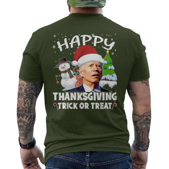 Happy Thanksgiving Trick Or Treat Joe Biden Santa Christmas Men's T-shirt Back Print | Mazezy