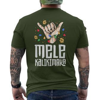 Hawaiian Christmas Mele Kaliki Shaka Kalikimaka Men's T-shirt Back Print - Monsterry UK