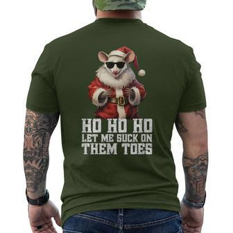 Hell Yeah I Suck Toes Possum Santa Embarrassing Christmas Men's T-shirt Back Print - Monsterry