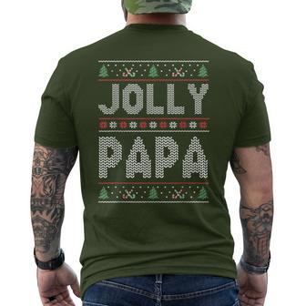 Herren Winterferien X-Mas Santa Jolly Papa Hässliche Weihnachten T-Shirt mit Rückendruck - Geschenkecke