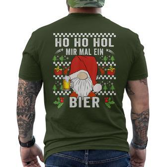 Ho Ho Hol Mir Mal Ein Bier Christmas Slogan T-Shirt mit Rückendruck - Seseable