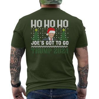 Ho Ho Ho Joe's Got To Go Trump 2024 Ugly Sweater Christmas Men's T-shirt Back Print - Seseable