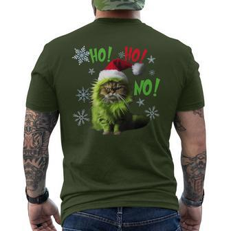 Ho Ho No Bad Cat Christmas Men's T-shirt Back Print - Monsterry AU