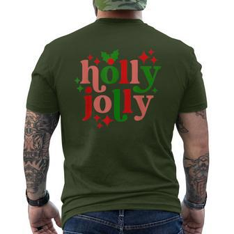 Have A Holly-Jolly Colorful Christmas Mistletoe Xmas Holiday Men's T-shirt Back Print - Monsterry AU