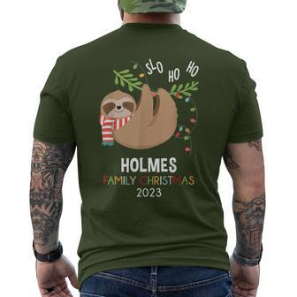 Holmes Family Name Holmes Family Christmas Men's T-shirt Back Print - Seseable