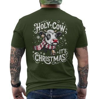 Holy Cow It's Christmas Cow Lover Farm Animal Costume Men's T-shirt Back Print - Monsterry CA