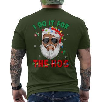 I Do It For The Ho's Christmas African American Santa Black Men's T-shirt Back Print - Monsterry