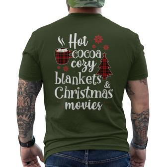 Hot Cocoa Cozy Blankets & Christmas Movie Xmas Men's T-shirt Back Print - Monsterry AU