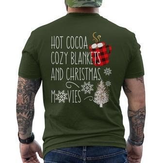 Hot Cocoa Cozy Blankets And Christmas Movie Buffalo Plaid Men's T-shirt Back Print - Monsterry CA
