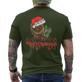 Howdy Christmas Western Xmas Cowboy Boots Country Christmas Men's T-shirt Back Print | Mazezy