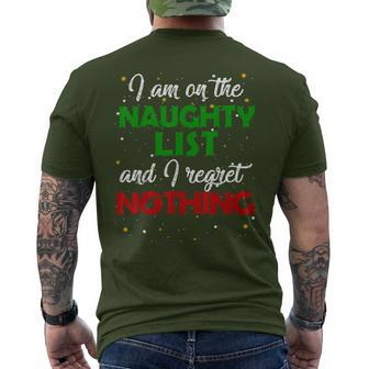 I'm On The Naughty List And I Regret Nothing Christmas Men's T-shirt Back Print - Monsterry AU