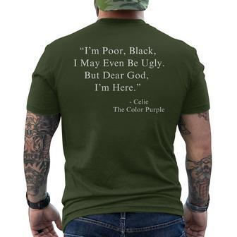 I'm Poor Black I May Even Be Ugly Celie Purple Color Movie Men's T-shirt Back Print - Seseable