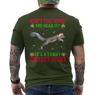It's A Squeaky Sound Christmas Squirrel Ugly Men's T-shirt Back Print - Monsterry UK
