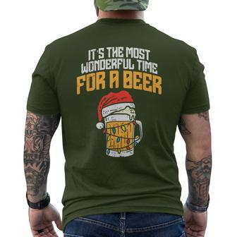 Its The Most Wonderful Time For A Beer Christmas Lover Pj Men's T-shirt Back Print - Monsterry
