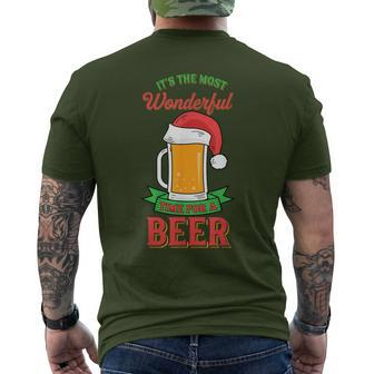 It's The Most Wonderful Time For A Beer Christmas Men's T-shirt Back Print - Monsterry AU