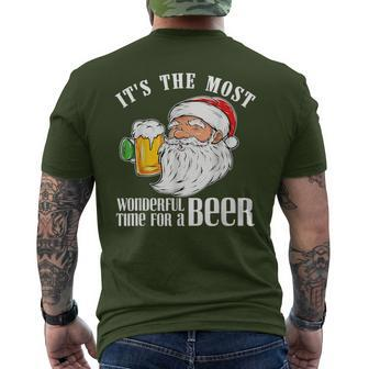 It's The Most Wonderful Time For A Beer Christmas Santa Men's T-shirt Back Print - Monsterry AU
