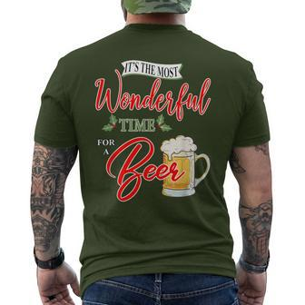 It's The Most Wonderful Time For A Beer Christmas T Men's T-shirt Back Print - Monsterry