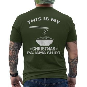 Japanese Ramen Christmas Pajama- Noodles Xmas Men's T-shirt Back Print - Monsterry