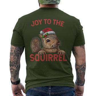 Joy To The Squirrel Christmas Squirrel Men's T-shirt Back Print - Monsterry DE