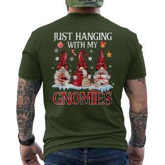 Just Hanging With My Gnomies Pajama Cute Gnome Christmas Men's T-shirt Back Print - Monsterry