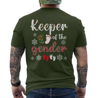 Keeper Of The Gender Reveal Baby Christmas Party Men's T-shirt Back Print - Seseable