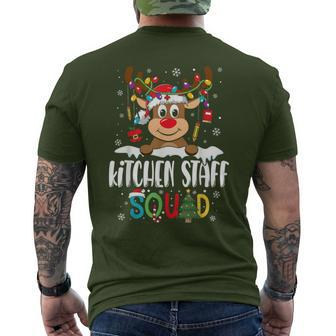 Kitchen Staff Squad Reindeer Lunch Lady Christmas Men's T-shirt Back Print - Seseable