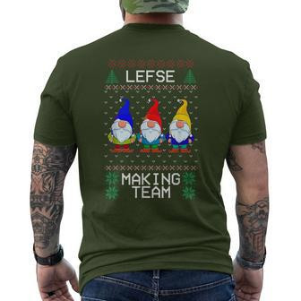 Lefse Making Team Nordic Christmas Tomte Gnome Xmas Women Men's T-shirt Back Print - Monsterry UK