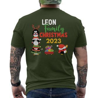 Leon Family Name Leon Family Christmas Men's T-shirt Back Print - Seseable