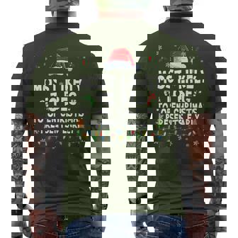 Most Likely To Beg To Open Christmas Presents Early Pajama Men's T-shirt Back Print | Mazezy