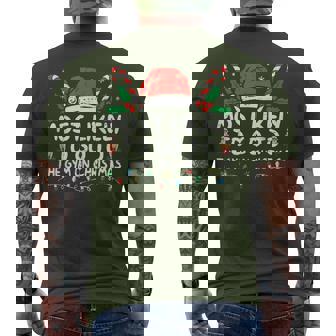 Most Likely To Go To The Gym On Christmas Family Pajamas Men's T-shirt Back Print | Seseable CA