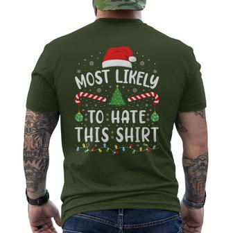Most Likely To Hate This Squad Family Joke Christmas Men's T-shirt Back Print | Mazezy