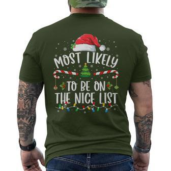 Most Likely To Be On The Nice List Family Matching Christmas Men's T-shirt Back Print - Seseable