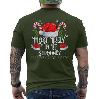 Most Likely To Be Scroogey Christmas Matching Family Men's T-shirt Back Print - Monsterry