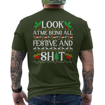 Look At Me Being All Festive And Shit Humorous Christmas Men's T-shirt Back Print | Mazezy