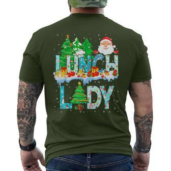 Lunch Lady Christmas Tree Santa Matching Xmas Lunch Lady Men's T-shirt Back Print | Mazezy