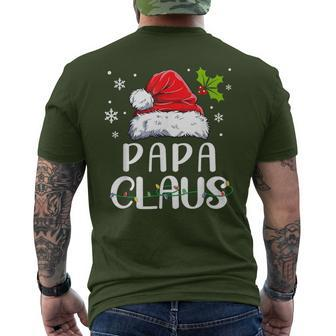 Matching Family Christmas Pajamas Xmas Lights Papa Claus Men's T-shirt Back Print - Monsterry