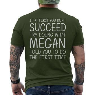 Megan Name Personalized Birthday Christmas Joke Men's T-shirt Back Print - Seseable